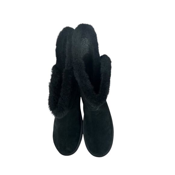Koolaburra by UGG Kinslei Tall Suede Shearling Boots Women’s 9 | Black Winter - Picture 2 of 9